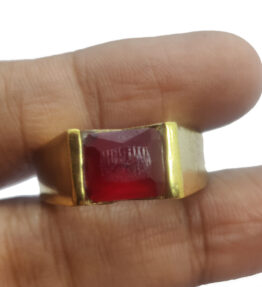 Panchadhatu Ruby Ring Stone for Unisex Certified Manik Ring Adjustable