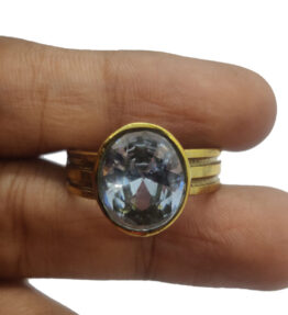 White Zircon Ring Certified Panchadhatu  Adjustable