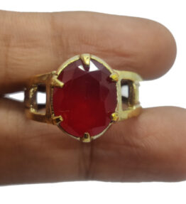 Panchdhatu Ruby Ring for Unisex  Certified Manik Ring Adjustable