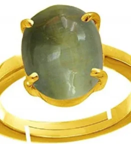 Panchadhatu Cat's Eye Ring Natural for Unisex Certified Lehsunia Stone Ring Adjustable