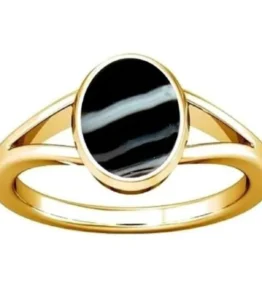 Panchadhatu Black Onyx Stone Ring for Unisex  Certified  Hakik Ring Gemstone Adjustable