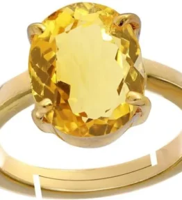 Panchadhatu Sunela Ring Natural for Unisex Certified Citrine Ring Adjustable